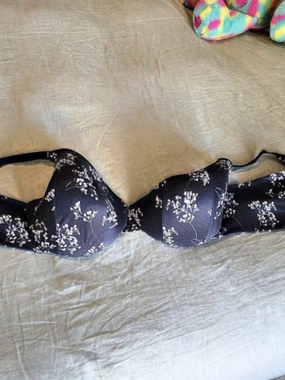 Cacique Floral Underwire Bra in Black & White Like New